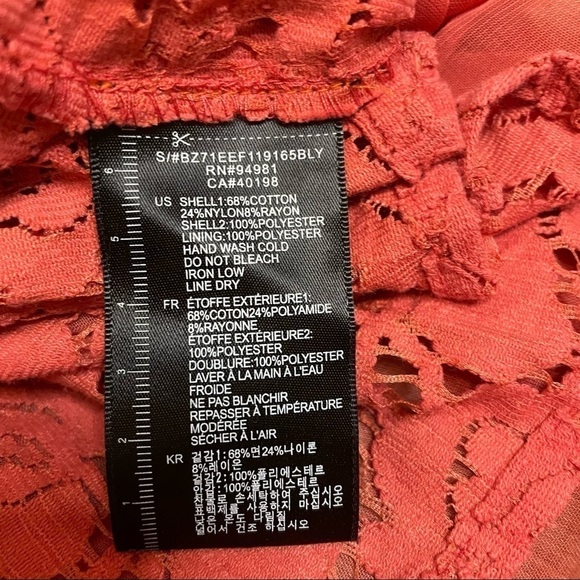 Twelve by Twelve Orange Lace Corset Style Blouse Size Extra Small - Picture 4 of 4